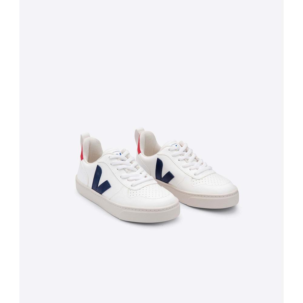 Veja V-10 LACES CWL Kids' Shoes White/Navy | CA 791WNB